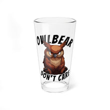 Load image into Gallery viewer, Owlbear Don't Care 16oz Pint Glass - Dungeon Master Gift - DnD Beer Glass