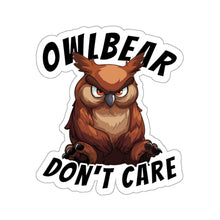 Load image into Gallery viewer, Owlbear Don't Care Kiss-Cut Stickers - DnD Merch - Dungeons & Dragons Accessories