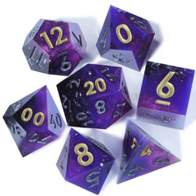 Load image into Gallery viewer, Dice Set, 7Pcs/Set Colored Sharp Edge Resin Polyhedral