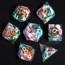 Load image into Gallery viewer, Dice Set, 7Pcs/Set Colored Sharp Edge Resin Polyhedral