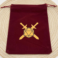 Load image into Gallery viewer, Dice Bag I D20 | Velvet Drawstring Pouch