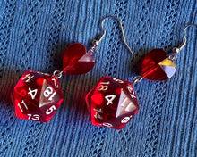 Load image into Gallery viewer, Jewelry, Heart Cut Dice Earrings - D20