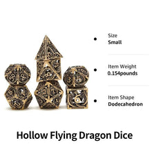 Load image into Gallery viewer, Dice Set, 7Pcs/Set Metal Dragon Polyhedral Dice For DnD