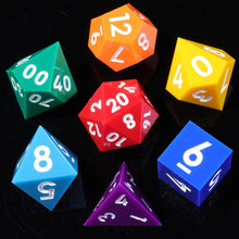 Load image into Gallery viewer, Dice Set, 7Pcs/Set Colored Sharp Edge Resin Polyhedral