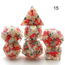 Load image into Gallery viewer, Dice Set, 7Pcs/Set Sharp Resin Polyhedral Dice - Three-layer Sandwich Dice