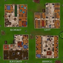 Cargar imagen en el visor de la galería, Building Complex - Dungeons By Dan, Modular terrain and dungeon tiles for tabletop games using battle maps.