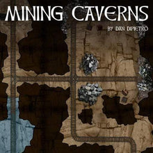 Load image into Gallery viewer, Mining Caverns - Dungeons By Dan, Modular terrain and dungeon tiles for tabletop games using battle maps.