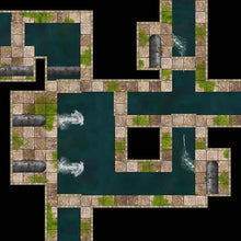 Load image into Gallery viewer, Sewers & Aqueducts - Dungeons By Dan, Modular terrain and dungeon tiles for tabletop games using battle maps.