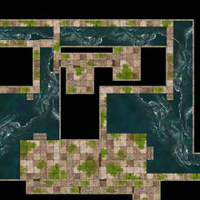 Load image into Gallery viewer, Sewers & Aqueducts - Dungeons By Dan, Modular terrain and dungeon tiles for tabletop games using battle maps.