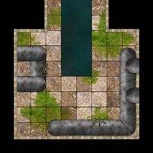 Load image into Gallery viewer, Sewers & Aqueducts - Dungeons By Dan, Modular terrain and dungeon tiles for tabletop games using battle maps.