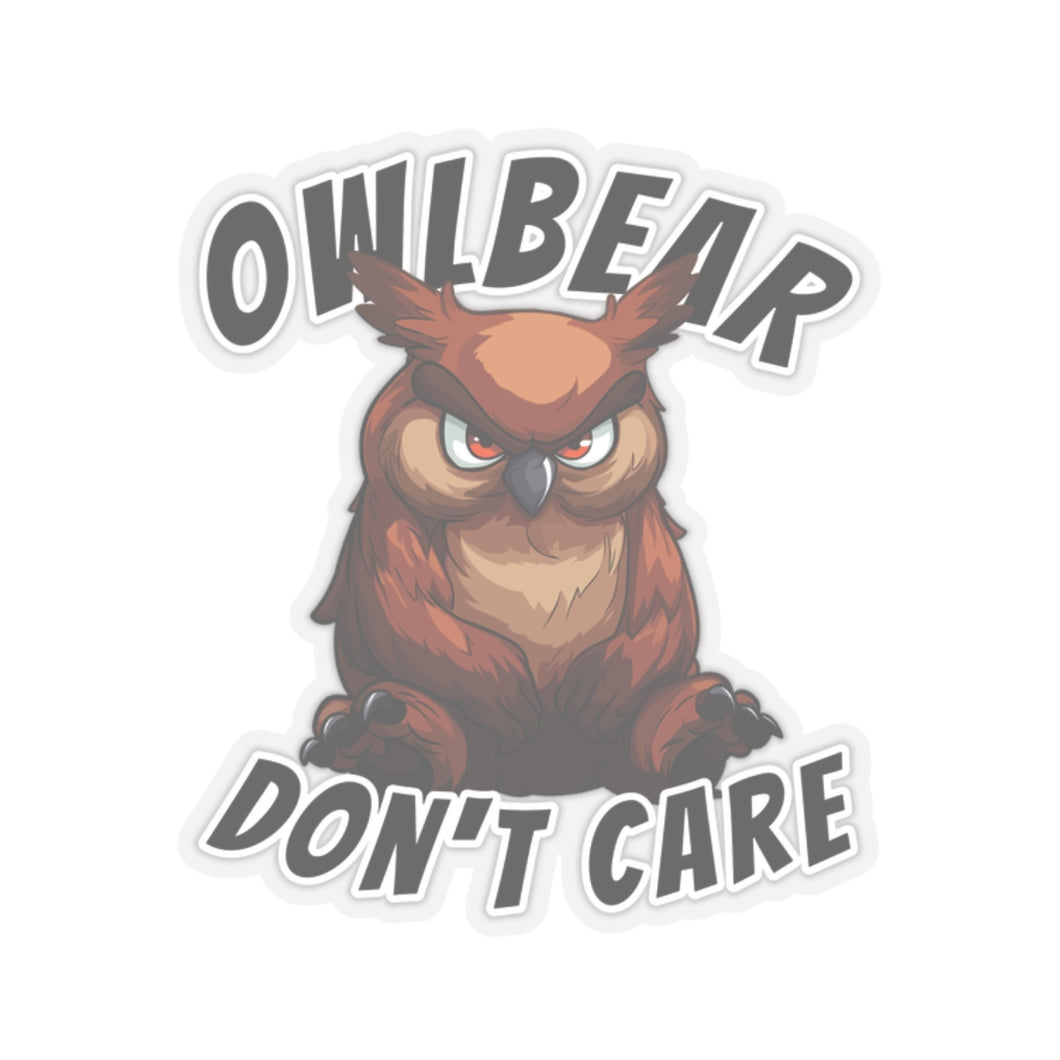 Owlbear Don't Care Kiss-Cut Stickers - DnD Merch - Dungeons & Dragons Accessories