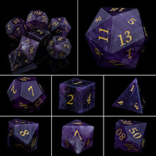 Cargar imagen en el visor de la galería, Dice Set, 7Pcs/Set Sharp Edge Polyhedral Crystal &amp; Gemstone DnD Dice
