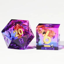 Cargar imagen en el visor de la galería, Dice Set, 7Pcs/Set Colored Sharp Edge Resin Polyhedral
