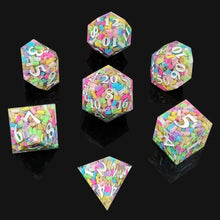 Cargar imagen en el visor de la galería, Dice Set, 7Pcs/Set Sharp Resin Polyhedral Dice - Three-layer Sandwich Dice
