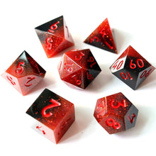 Cargar imagen en el visor de la galería, Dice Set, 7Pcs/Set Resin Sharp Edge Liquid Core Moving Eye Dice
