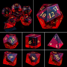 Load image into Gallery viewer, Dice Set, 7Pcs/Set Sharp Edge Polyhedral Crystal &amp; Gemstone DnD Dice
