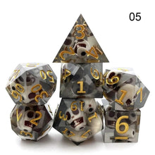 Cargar imagen en el visor de la galería, Dice Set, 7Pcs/Set Sharp Resin Polyhedral Dice - Three-layer Sandwich Dice
