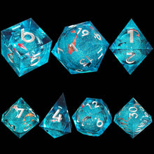 Cargar imagen en el visor de la galería, Dice Set, 7Pcs/Set Liquid Core Resin Quicksand Polyhedral Dice for DnD
