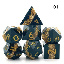 Cargar imagen en el visor de la galería, Dice Set, 7Pcs/Set Sharp Resin Polyhedral Dice - Three-layer Sandwich Dice
