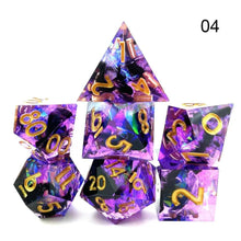 Cargar imagen en el visor de la galería, Dice Set, 7Pcs/Set Sharp Resin Polyhedral Dice - Three-layer Sandwich Dice
