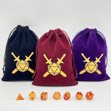 Load image into Gallery viewer, Dice Bag I D20 | Velvet Drawstring Pouch
