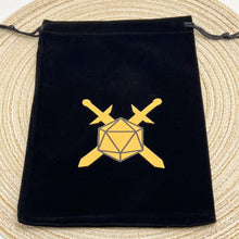 Load image into Gallery viewer, Dice Bag I D20 | Velvet Drawstring Pouch
