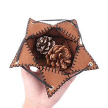 Load image into Gallery viewer, Dice Bag, Leather D20 Polygonal Pouch
