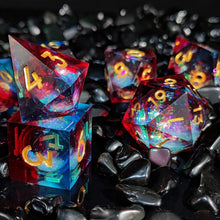 Cargar imagen en el visor de la galería, Dice Set, 7Pcs/Set Liquid Core Resin Quicksand Polyhedral Dice for DnD
