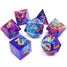 Cargar imagen en el visor de la galería, Dice Set, 7Pcs/Set Resin Sharp Edge Liquid Core Moving Eye Dice
