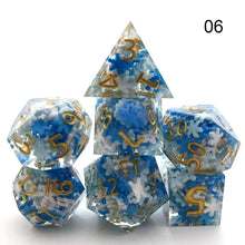 Cargar imagen en el visor de la galería, Dice Set, 7Pcs/Set Sharp Resin Polyhedral Dice - Three-layer Sandwich Dice
