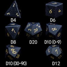 Load image into Gallery viewer, Dice Set, 7Pcs/Set Sharp Edge Polyhedral Crystal &amp; Gemstone DnD Dice
