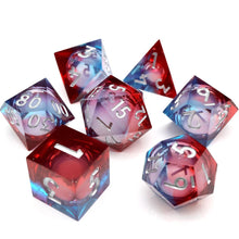 Cargar imagen en el visor de la galería, Dice Set, 7Pcs/Set Resin Sharp Edge Liquid Core Moving Eye Dice
