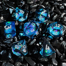 Cargar imagen en el visor de la galería, Dice Set, 7Pcs/Set Liquid Core Resin Quicksand Polyhedral Dice for DnD
