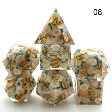 Cargar imagen en el visor de la galería, Dice Set, 7Pcs/Set Sharp Resin Polyhedral Dice - Three-layer Sandwich Dice
