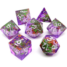 Cargar imagen en el visor de la galería, Dice Set, 7Pcs/Set Resin Sharp Edge Liquid Core Moving Eye Dice
