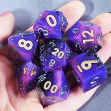 Load image into Gallery viewer, Dice Set, 7Pcs/Set Colored Sharp Edge Resin Polyhedral
