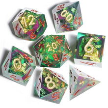 Cargar imagen en el visor de la galería, Dice Set, 7Pcs/Set Colored Sharp Edge Resin Polyhedral
