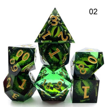 Cargar imagen en el visor de la galería, Dice Set, 7Pcs/Set Sharp Resin Polyhedral Dice - Three-layer Sandwich Dice
