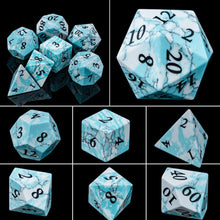 Load image into Gallery viewer, Dice Set, 7Pcs/Set Sharp Edge Polyhedral Crystal &amp; Gemstone DnD Dice
