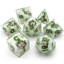 Cargar imagen en el visor de la galería, Dice Set, 7Pcs/Set Resin Sharp Edge Liquid Core Moving Eye Dice
