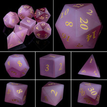 Load image into Gallery viewer, Dice Set, 7Pcs/Set Sharp Edge Polyhedral Crystal &amp; Gemstone DnD Dice
