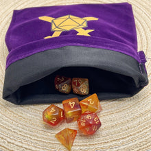 Load image into Gallery viewer, Dice Bag I D20 | Velvet Drawstring Pouch
