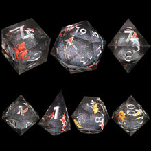 Cargar imagen en el visor de la galería, Dice Set, 7Pcs/Set Liquid Core Resin Quicksand Polyhedral Dice for DnD
