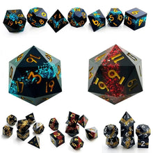 Cargar imagen en el visor de la galería, Dice Set, 7Pcs/Set Sharp Resin Polyhedral Dice - Three-layer Sandwich Dice
