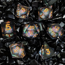 Cargar imagen en el visor de la galería, Dice Set, 7Pcs/Set Liquid Core Resin Quicksand Polyhedral Dice for DnD
