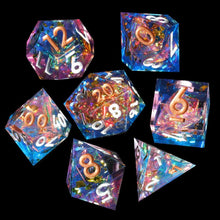 Load image into Gallery viewer, Dice Set, 7Pcs/Set Colored Sharp Edge Resin Polyhedral
