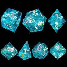 Cargar imagen en el visor de la galería, Dice Set, 7Pcs/Set Liquid Core Resin Quicksand Polyhedral Dice for DnD
