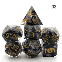 Cargar imagen en el visor de la galería, Dice Set, 7Pcs/Set Sharp Resin Polyhedral Dice - Three-layer Sandwich Dice
