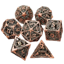 Cargar imagen en el visor de la galería, Dice Set, 7Pcs/Set Metal Dragon Polyhedral Dice For DnD
