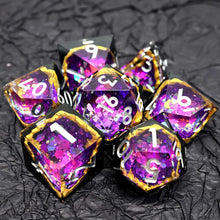 Load image into Gallery viewer, Dice Set, 7Pcs/Set Resin Sharp Edge Liquid Core Moving Eye Dice
